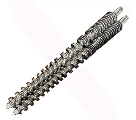 Theysohn DSK62 conical twin screws and barrel
