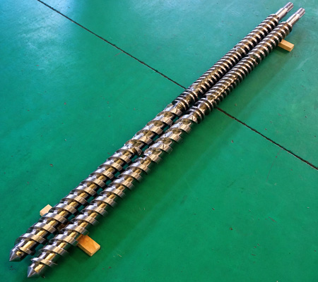 counter-rotating intermeshing twin screws