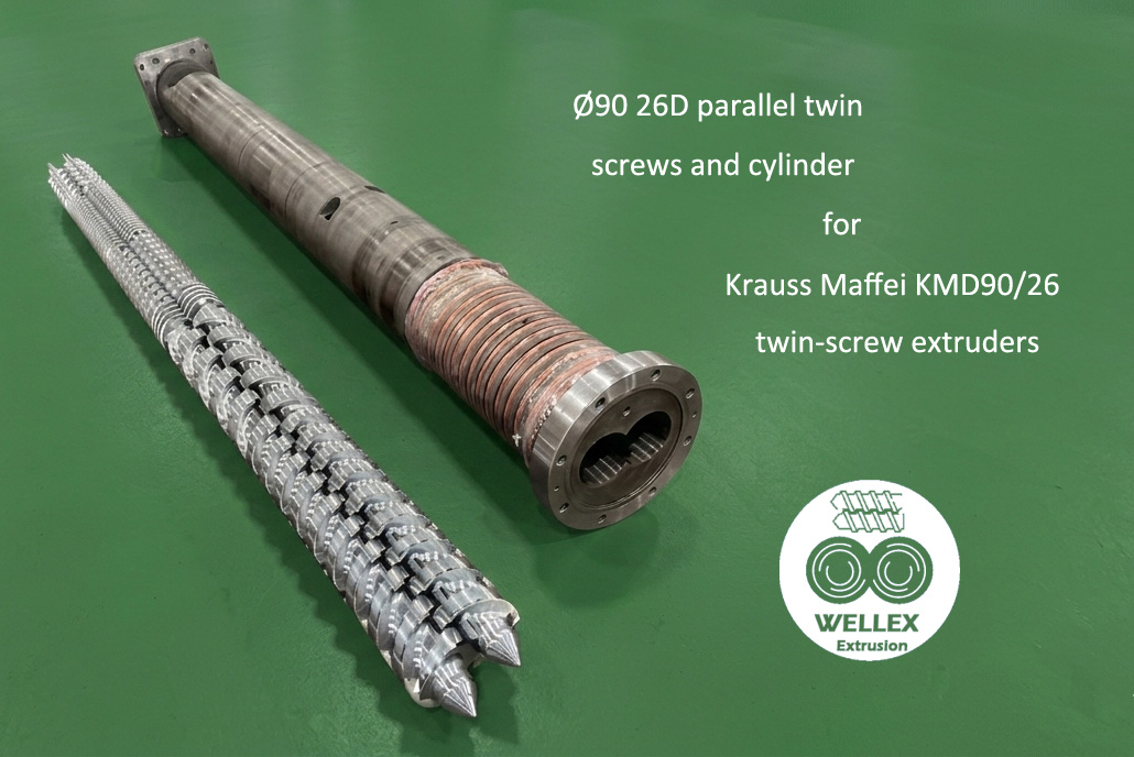 Krauss Maffei KMD90-26 twin screws and cylinder